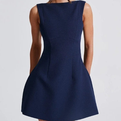 Alluring Backless Summer Dress - Sleek Sleeveless Short Style