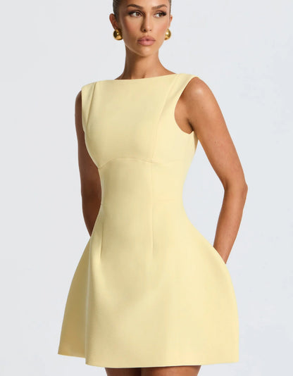 Alluring Backless Summer Dress - Sleek Sleeveless Short Style