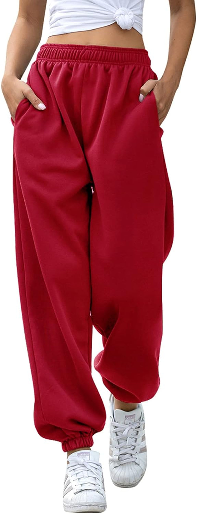 Cozy High-Waisted Fleece Cotton Sweatpants for Women - Ultimate Comfort and Style