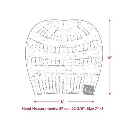 Cozy Cable Knit Messy Bun Beanie for Women - Soft Stretch Winter Hat (MB-20A)
